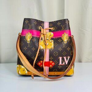 Louis Vuitton Monogram Canvas Limited Edition Neonoe Bucket Bag with Pink Trim